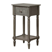 Accent Table, Gray, Drawer, Shelf, Versatile Wood, 14 Inch