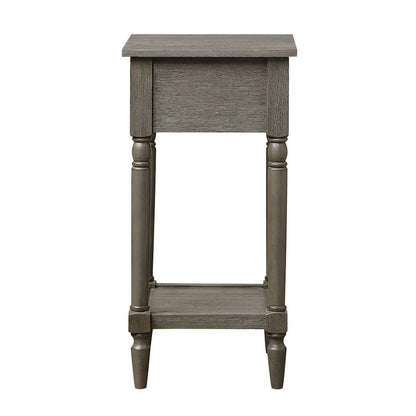 Accent Table, Gray, Drawer, Shelf, Versatile Wood, 14 Inch