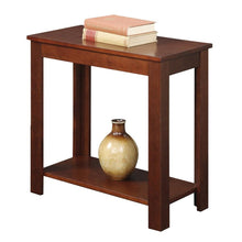 Chairside End Table, Mahogany, Bottom Shelf, Quick Setup