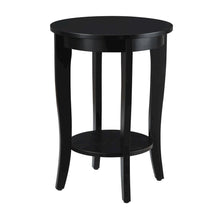 Round End Table, Black, Modern, Bottom Shelf, Easy Setup