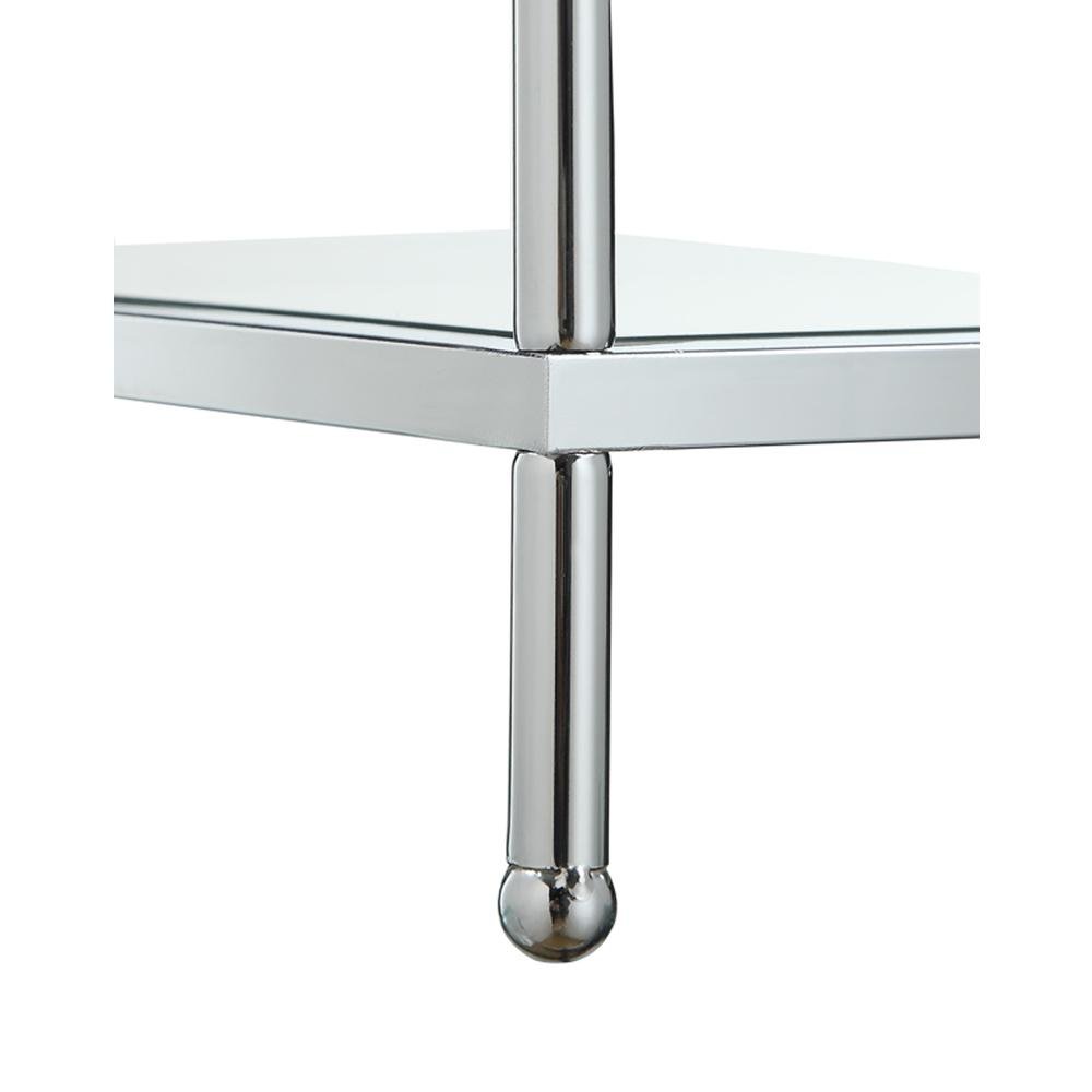 3 Tier Bookcase, Chrome, Glass Shelves, Modern, Easy Setup
