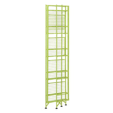 5 Tier Folding Shelf Green, Easy to Move and Store, Power-Coated Metal Frame