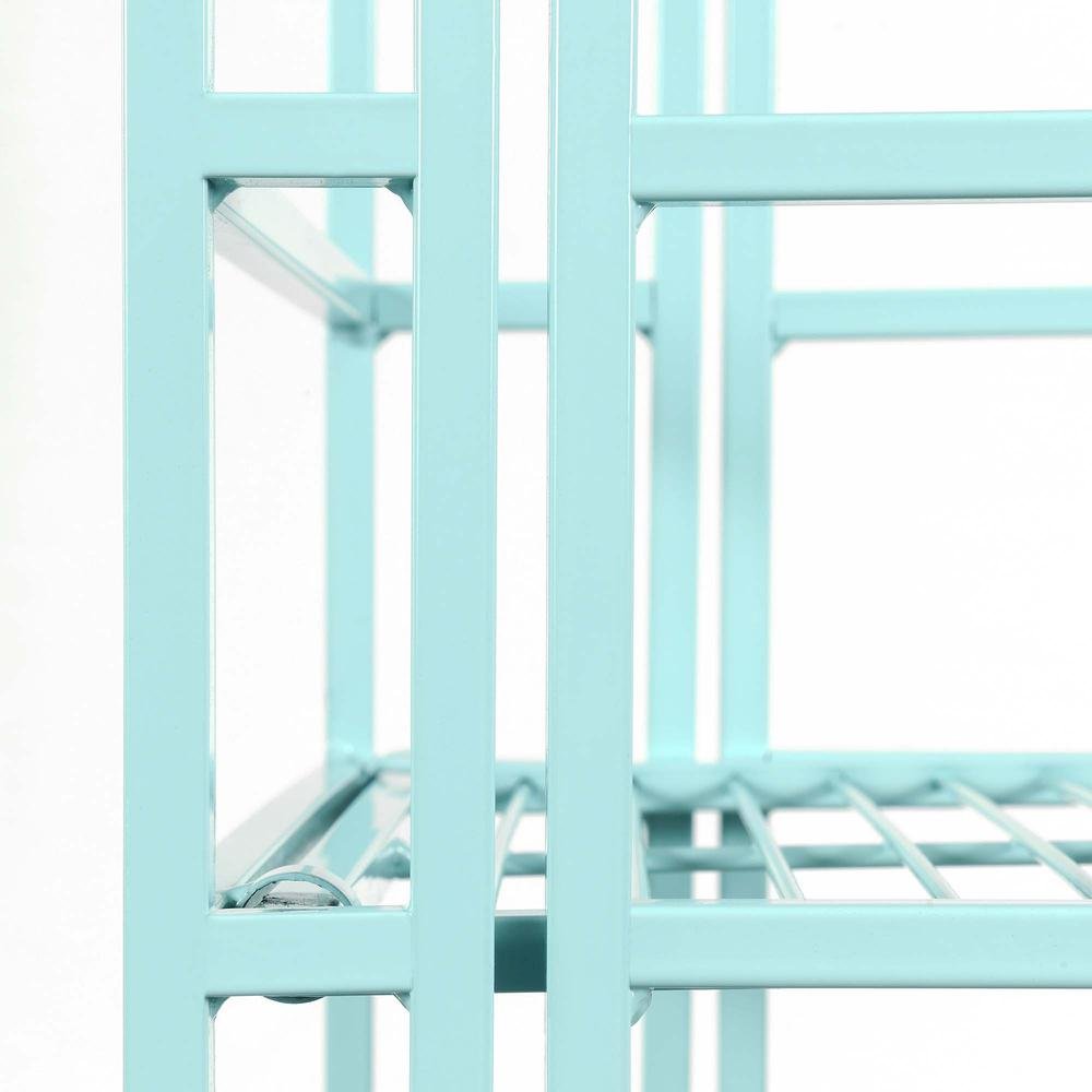 Folding Metal Shelf, Sea Foam, 5 Tier, Storage, Easy Assembly
