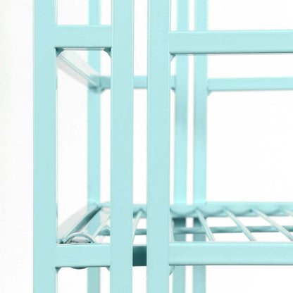 Folding Metal Shelf, Sea Foam, 5 Tier, Storage, Easy Assembly
