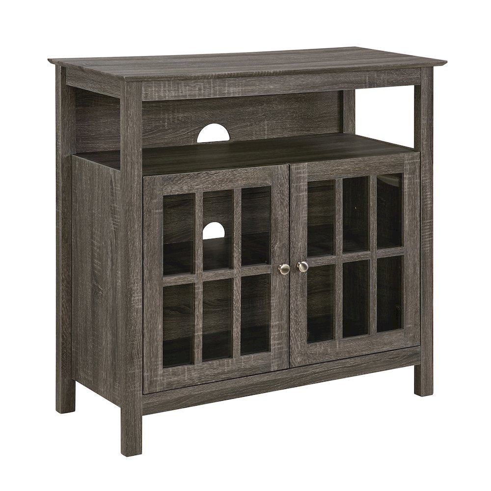 Tall TV Stand Console, Gray, Storage Cabinets, 40 Inch