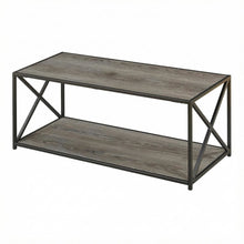 Weathered Gray Coffee Table with Particle Board Top and Sturdy Base Design