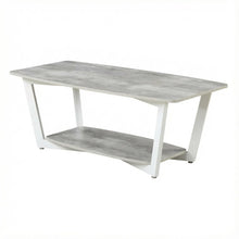 Graystone Coffee Table Gray with White Frame Particle Board Surface