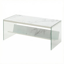 Glass Coffee Table with Shelf Contemporary Design and Durable Build