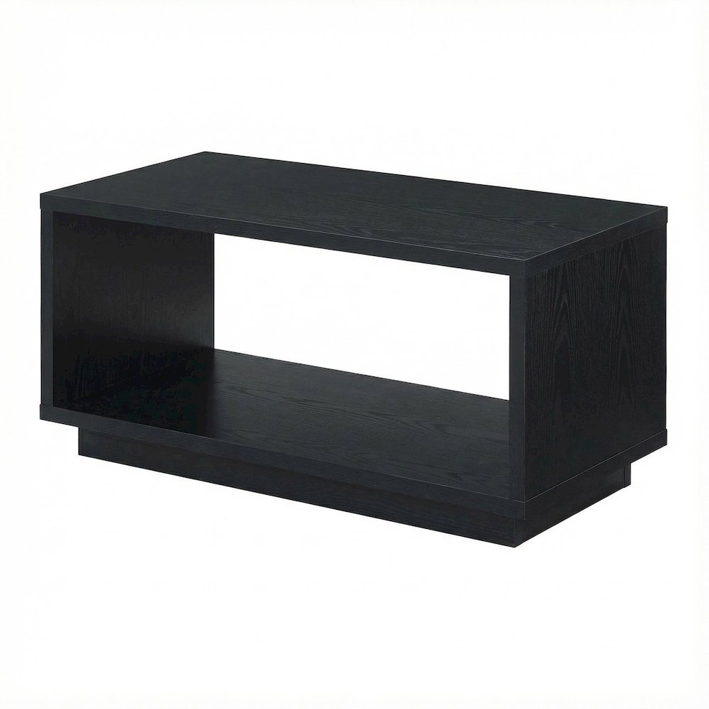 Black Honeycomb Particle Board Coffee Table with Storage Surface