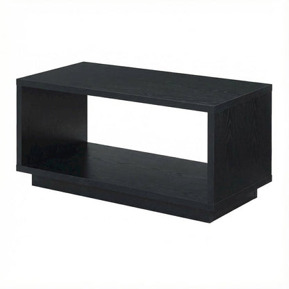 Black Honeycomb Particle Board Coffee Table with Storage Surface