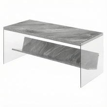 Glass Coffee Table with Shelf Contemporary Design and Sturdy Construction SKU