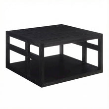 Square Contemporary Coffee Table with Open Shelf and Sturdy Design