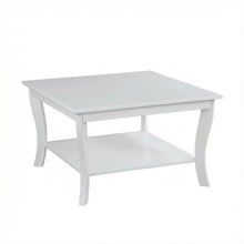 White Square Coffee Table with MDF Construction, Sturdy Design for Living Room