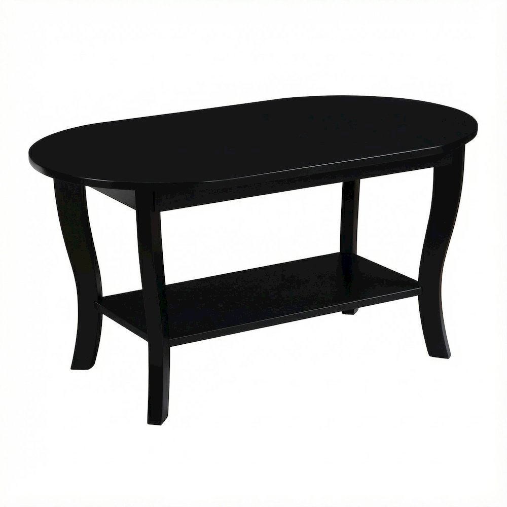 Oval Coffee Table Classic Design with Shelf and Durable Construction