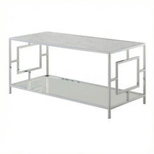 Chrome Glam Coffee Table with Shelf and Stylish Support Surface 40 lb Weight