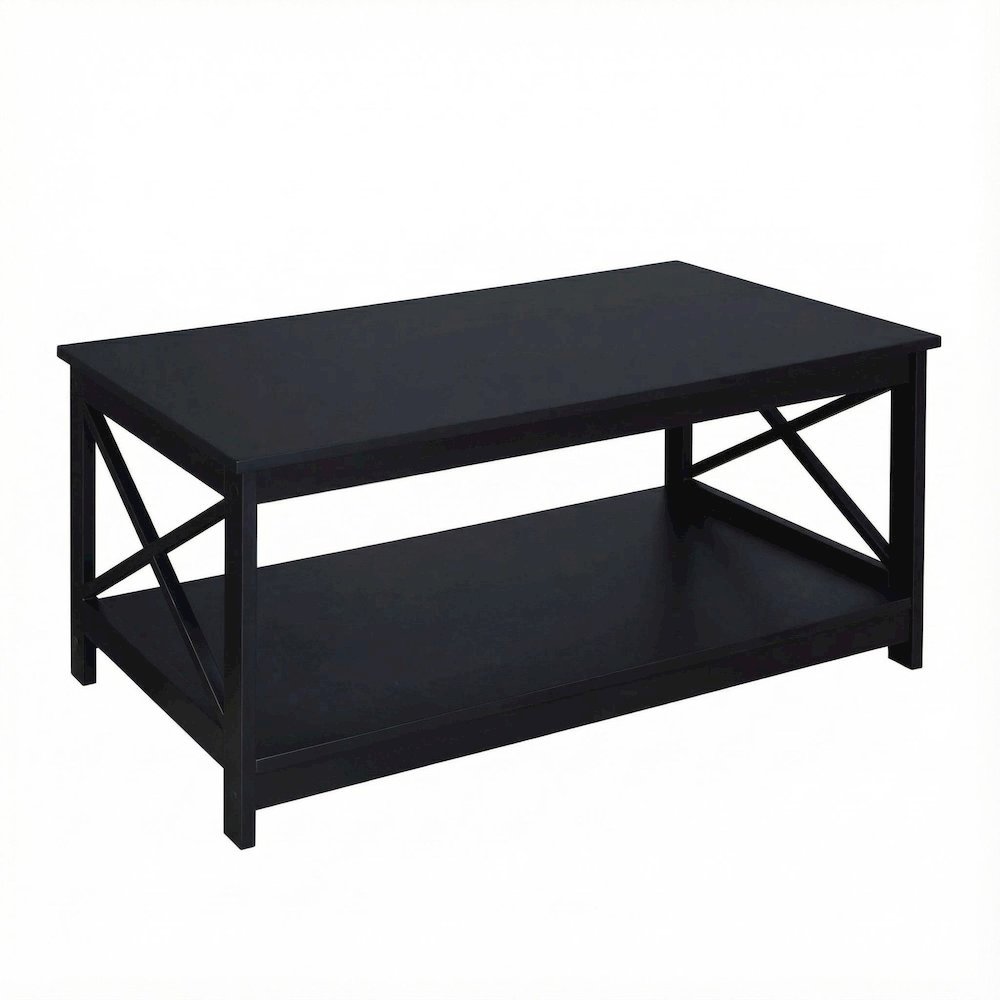 Black MDF Coffee Table with Sturdy Frame and Modern Design
