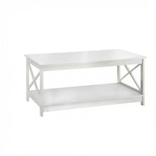 White MDF Coffee Table with Sturdy Frame and Smooth Finish for Living Room