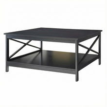 Black MDF Coffee Table Square Top Sturdy Base Durable Design