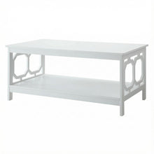 White Coffee Table with Shelf Contemporary MDF Storage Design