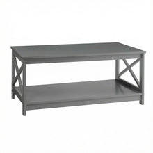 Coffee Table MDF with Shelf in Neutral Finish for Living Room Storage