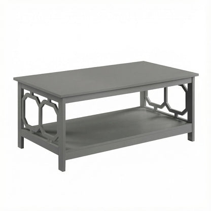 Coffee Table MDF in Neutral Finish with Lower Shelf Storage Surface
