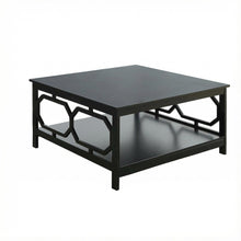 Black MDF Coffee Table Square Top with Sturdy Frame and Modern Design