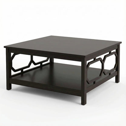 Espresso Coffee Table with MDF Construction and Square Top Surface