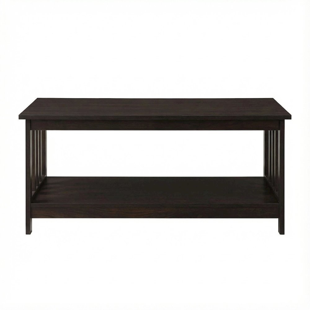 Espresso Coffee Table with MDF Top and Sturdy Frame for Living Room Use