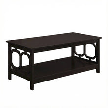 Espresso Coffee Table with Shelf Contemporary MDF Construction Modern Design