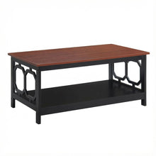 Cherry Black Coffee Table with Shelf MDF Construction Contemporary Design
