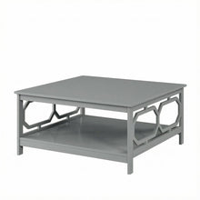 Gray MDF Coffee Table with Square Top and Sturdy Frame for Living Room