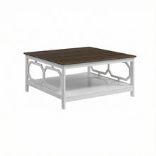 Driftwood Top Coffee Table with White Frame and MDF Construction for Living Room