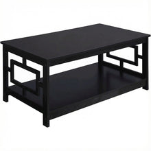 Black Coffee Table MDF with Storage Shelf and Multi-Finish Options
