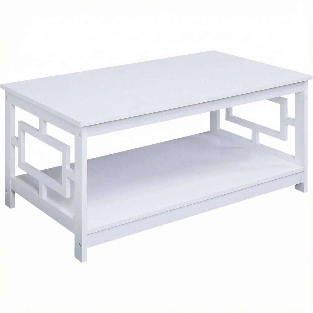 White Coffee Table with Shelf MDF Construction Multiple Finishes Available
