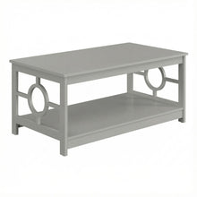 Gray Coffee Table with Round Particle Board Top and Melamine Finish