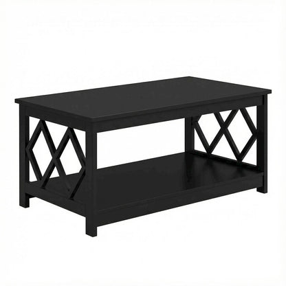 Black Particle Board Diamond Coffee Table with Contemporary Style