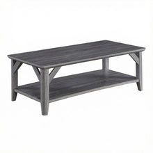 Gray Coffee Table with Shelf and Sturdy Frame for Living Room Storage Surface