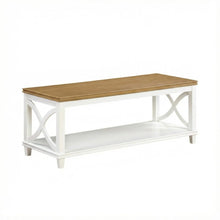 Driftwood White Coffee Table MDF Modern Farmhouse Design Durable Surface
