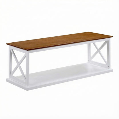 Multi-Color Coffee Table with Open Shelf and Sturdy Construction for Living Room