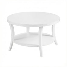 Round Coffee Table with Shelf Classic Design and Sturdy Construction