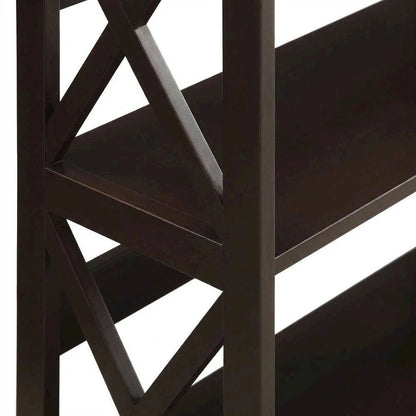 Wooden 5-Tier Bookcase with Non-Lead Base Paint Finish for Home Storage