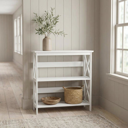 Wooden 3-Tier Bookcase with Non-Lead Base Paint for Home Storage