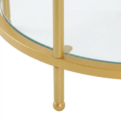 Round Two-Tier End Table with Modern Design and Sturdy Frame