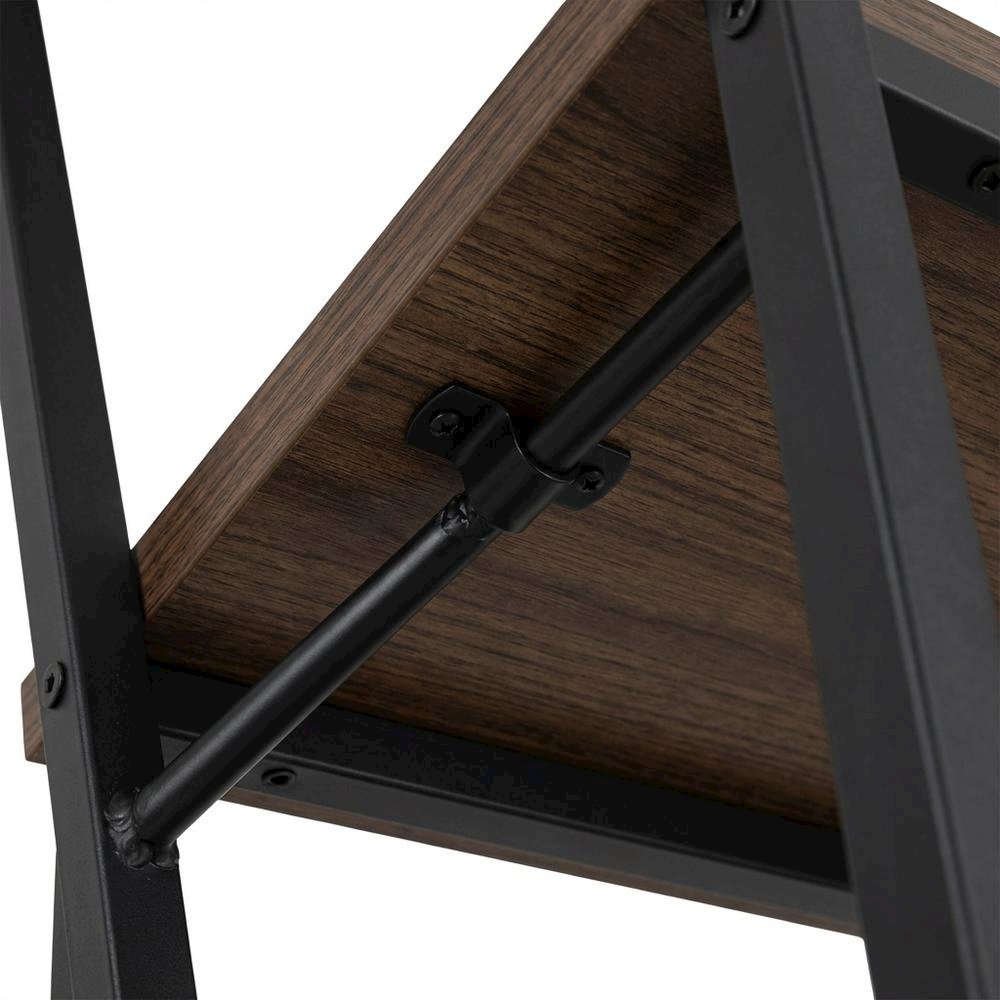 Espresso Folding 4-Tier Bookshelf with Durable Particle Board Construction