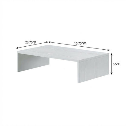 White TV/Monitor Riser for TVs up to 25 Inches with Melamine Veneer