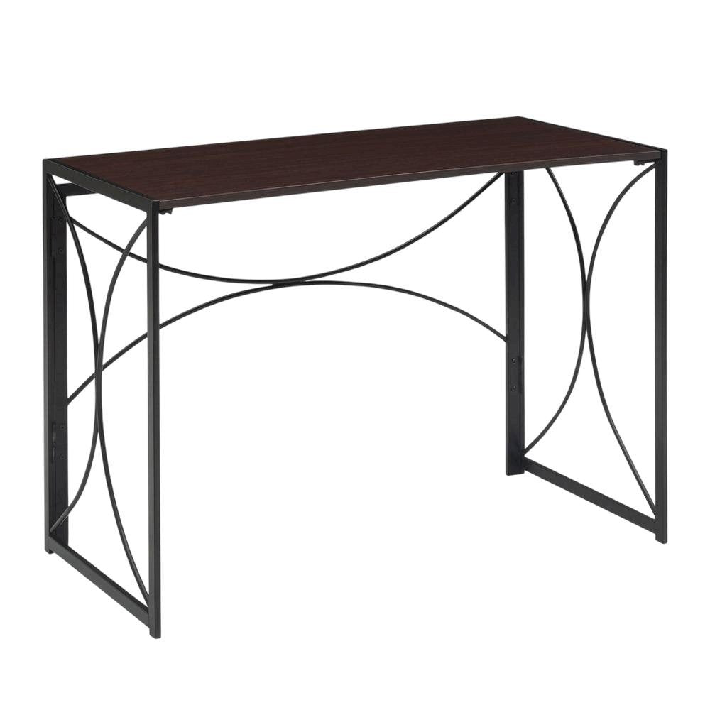 Portable Brown Folding Desk With Compact Design And Sturdy Construction