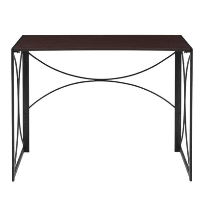 Portable Brown Folding Desk With Compact Design And Sturdy Construction