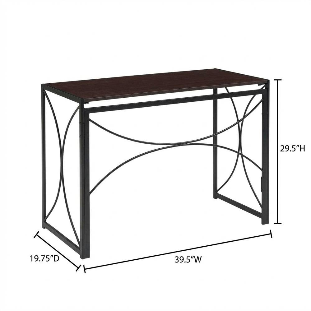 Portable Brown Folding Desk With Compact Design And Sturdy Construction