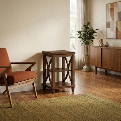 Modern End Table with Wooden Finish and Minimalist Design