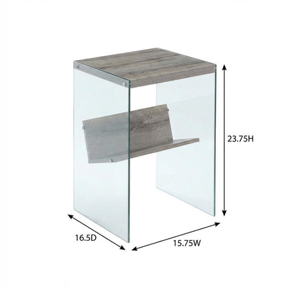 Modern End Table with Wooden Finish and Compact Design